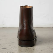Men's Dark Brown Leather Lace-up Ankle Boots