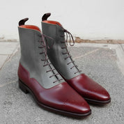 Handmade Men's Two Tone Ankle Boots