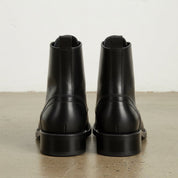 Handcrafted Men's Black Leather Lace-Up Ankle Boots