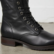 Handcrafted Men's Black Combat Boots