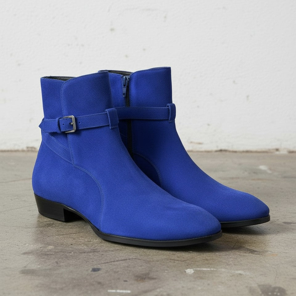 Men's Blue Suede Jodhpur Boots - Biddesden US 5.5 / Blue / D