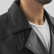 Gothic Leather Jacket for Men | Black New Zealand Leather