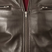 Handmade Mens Brown Leather Jacket, Men Multi Pockets Biker Jacket Slim Fit Jacket