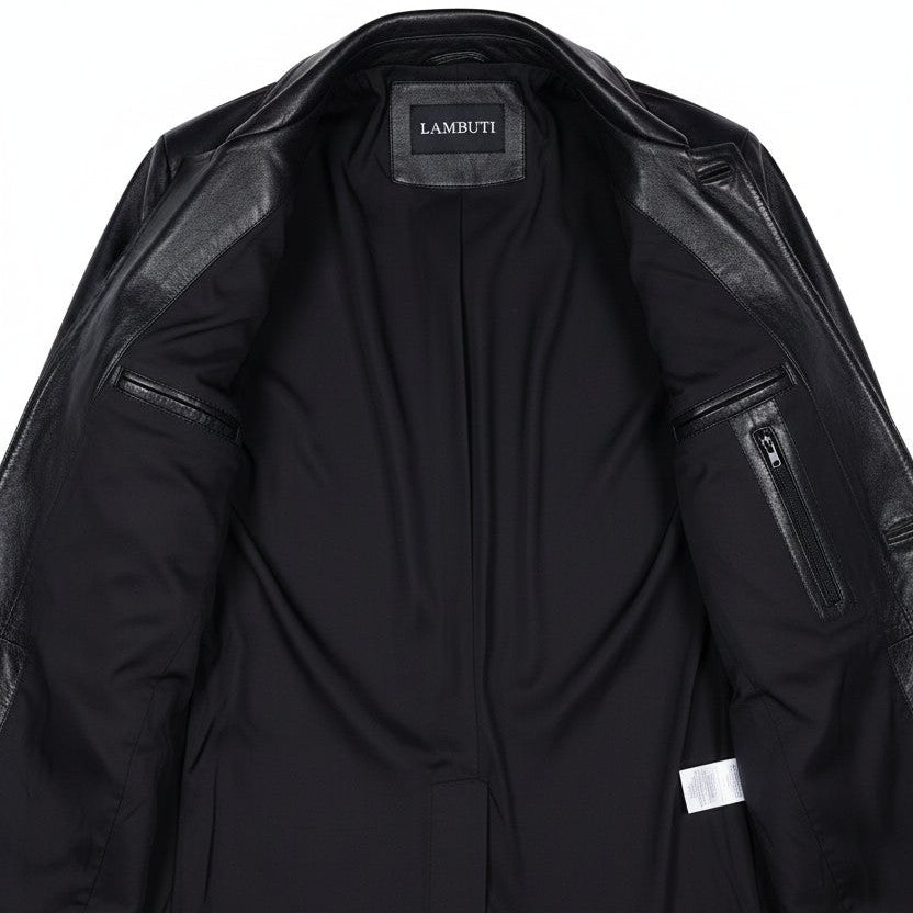 Men's Handmade Car Coat Leather Jacket