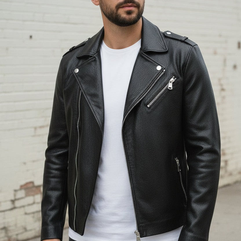 Men's Handmade Moto Leather Jacket