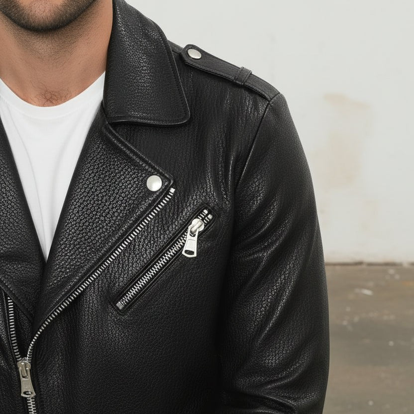 Men's Handmade Moto Leather Jacket