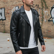 Men's Handmade Moto Leather Jacket