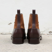 Handmade Men's Two Tone Leather Ankle Boots