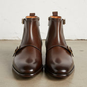 Men's Brown Leather Side Zipper Ankle Boots