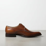Handmade Men's Brown Leather Monk Shoes
