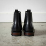 Handcrafted Men's Black Cap Toe Ankle Boots