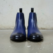 Men's Navy Blue Handmade Leather Ankle Chelsea Boots