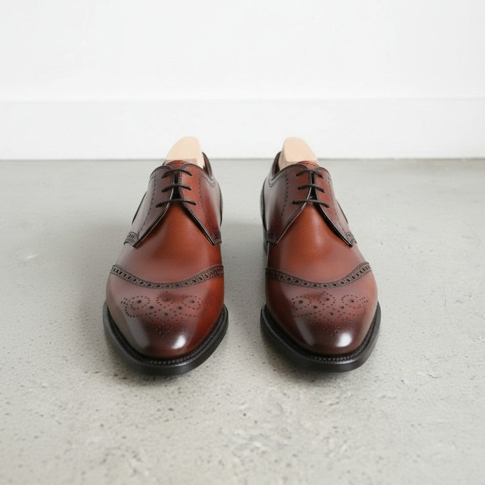 Handmade Men Brown Wing Tip Brogue Shoes, Brown Formal Shoes