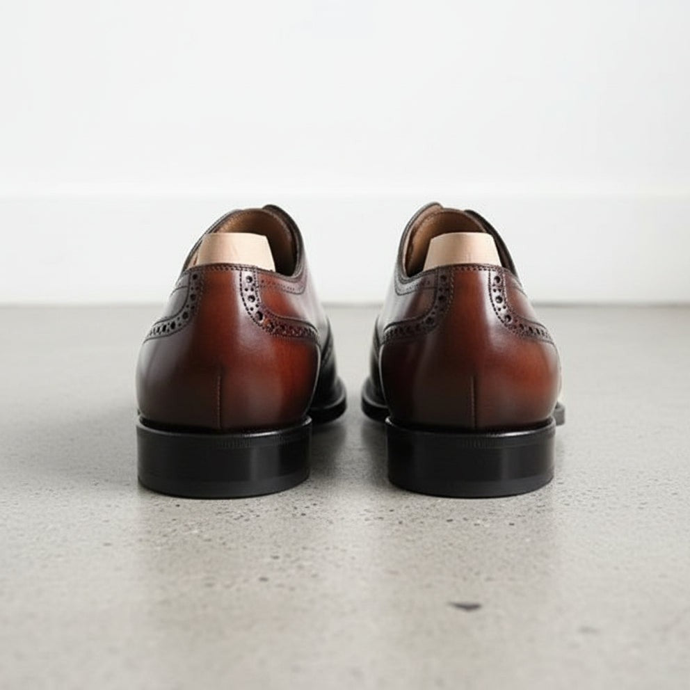 Handmade Men Brown Wing Tip Brogue Shoes, Brown Formal Shoes