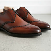 Handmade Men Brown Wing Tip Brogue Shoes, Brown Formal Shoes