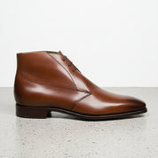 Handcrafted Brown Leather Ankle Boots for Men