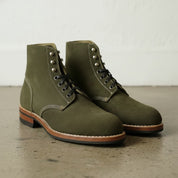 Men's Handmade Hunter Green Suede Lace-up Ankle Boots