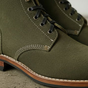 Men's Handmade Hunter Green Suede Lace-up Ankle Boots