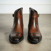 Handmade Men's Rich Tone Side-zip Ankle Boots