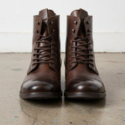 Handcrafted Men's Dark Brown Leather Cap Toe Ankle Boots