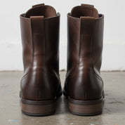 Handcrafted Men's Dark Brown Leather Cap Toe Ankle Boots
