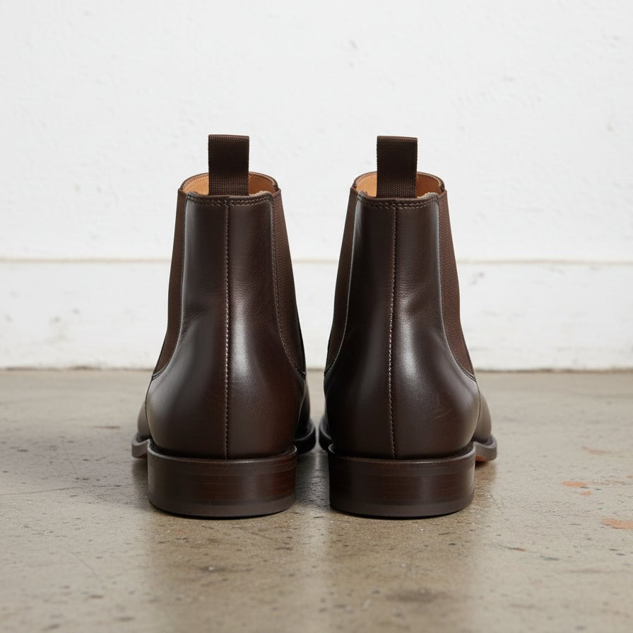 Handcrafted Brown Chelsea Ankle Boots