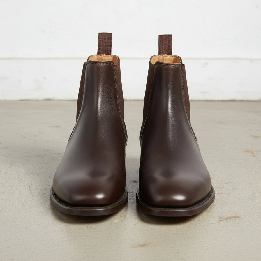 Handcrafted Brown Chelsea Ankle Boots