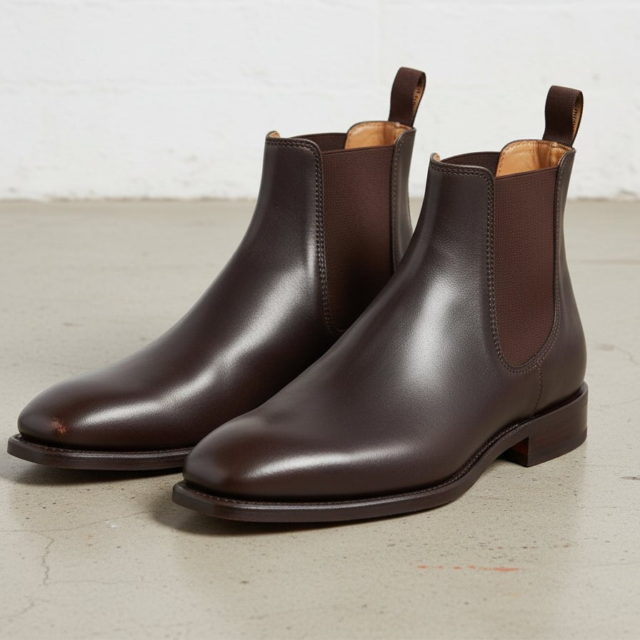 Handcrafted Brown Chelsea Ankle Boots