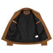 Men's Handmade Brown Suede Trucker Jacket