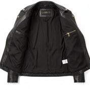 Women’s Handmade Black Leather Jacket - Biker Leather Jacket