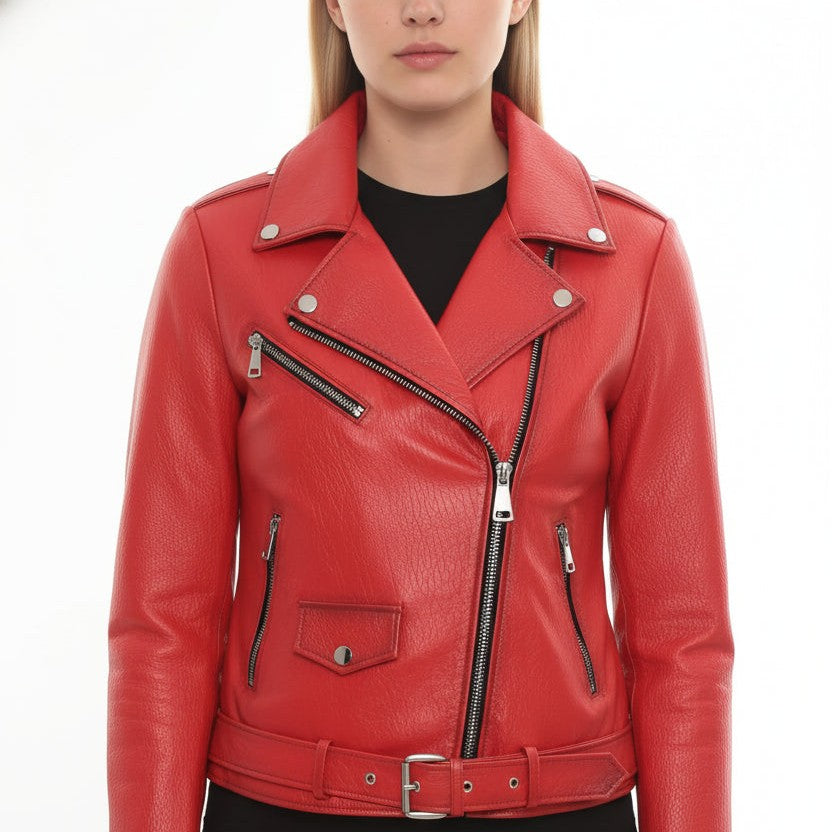 Women's Handmade Biker Leather Jacket