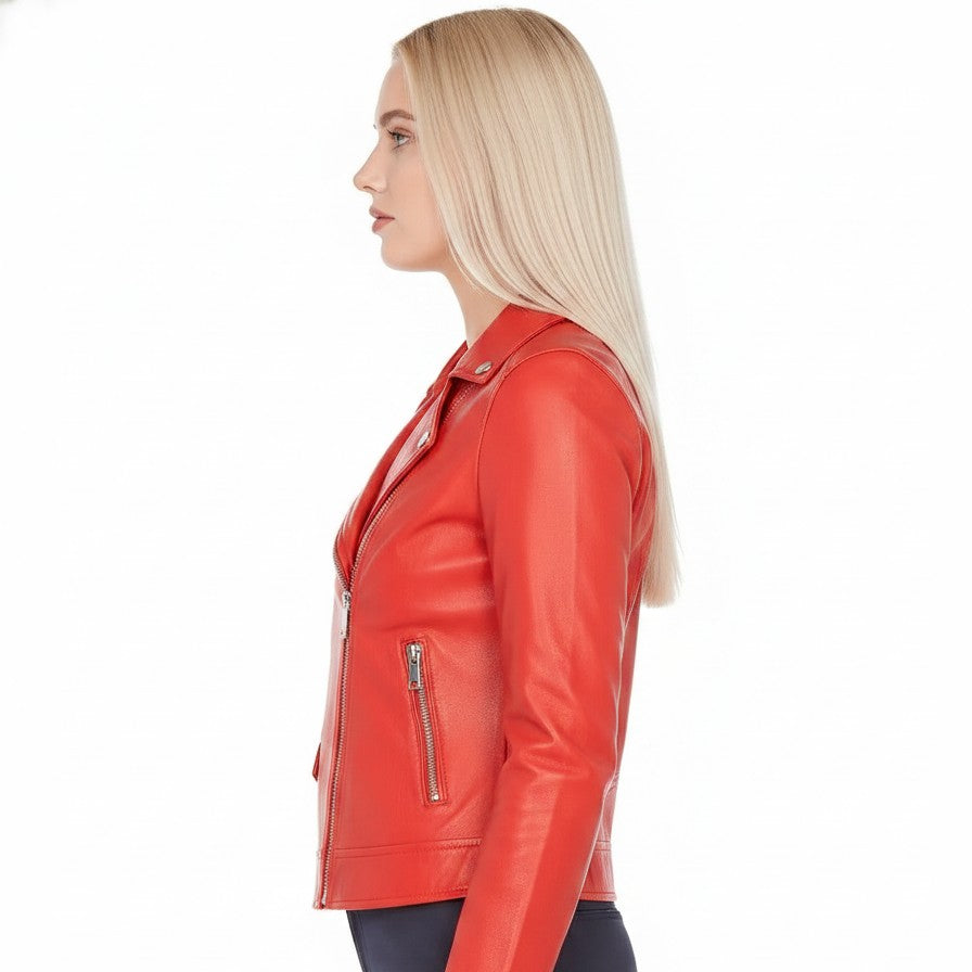 Women's Handmade Moto Leather Jacket