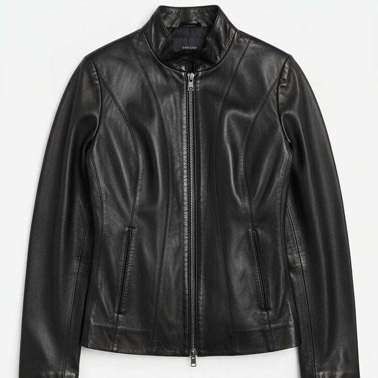 Women's Handmade Racer Leather Jacket
