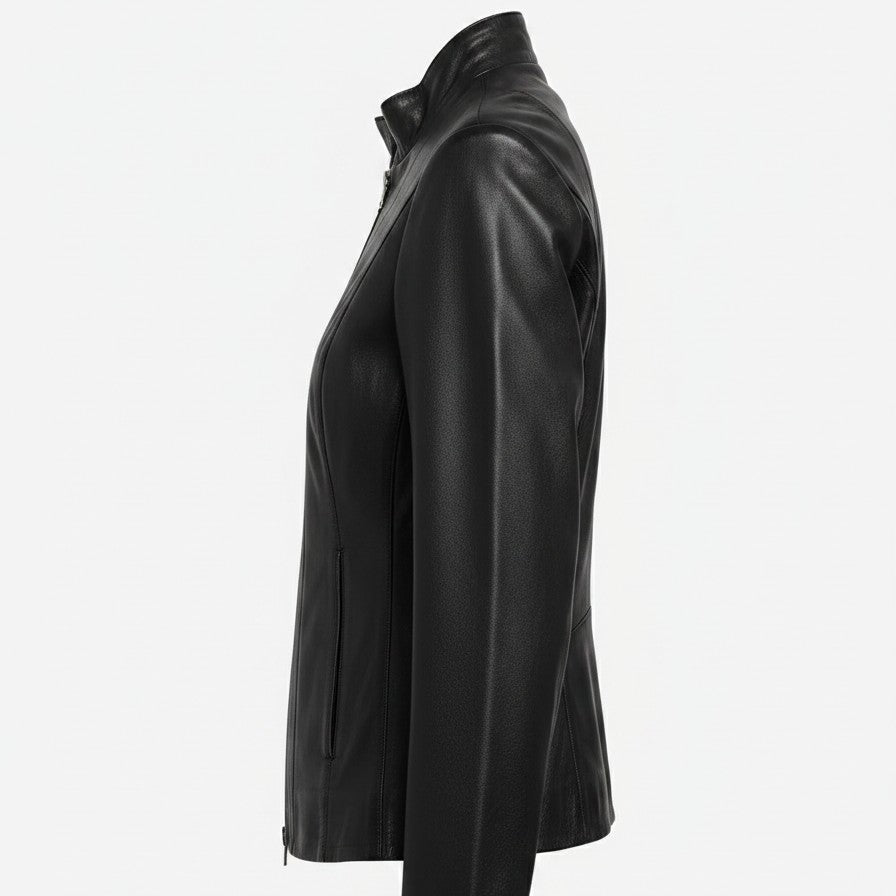 Women's Handmade Racer Leather Jacket
