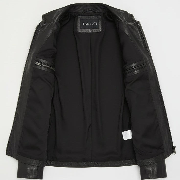 Women's Handmade Racer Leather Jacket