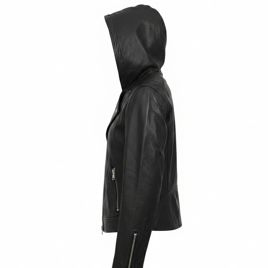 Women's Handmade Asymmetrical Moto Leather Jacket
