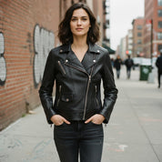 Women's Handmade Moto Leather Jacket