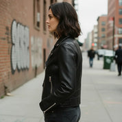 Women's Handmade Moto Leather Jacket