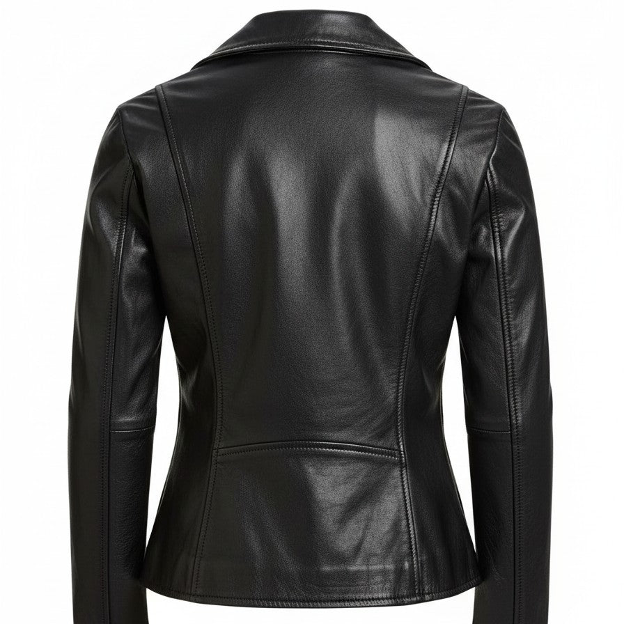 Women's Handmade Leather Jacket, Biker Leather Jacket, Black Leather Jacket Womens