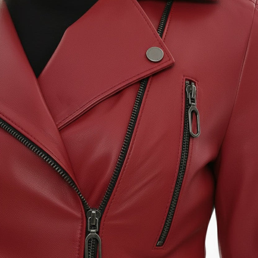 Women's Handmade Biker Leather Jacket