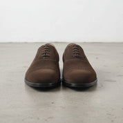 Handcrafted Men's Brown Suede Oxford Shoes