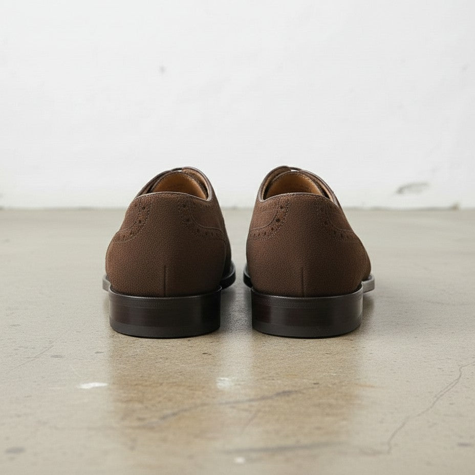Handcrafted Men's Brown Suede Oxford Shoes