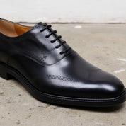 Men's Black Wingtip Oxford Leather Dress Shoes