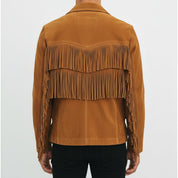 Men's Tan Fringe Suede Western Jacket — Carling