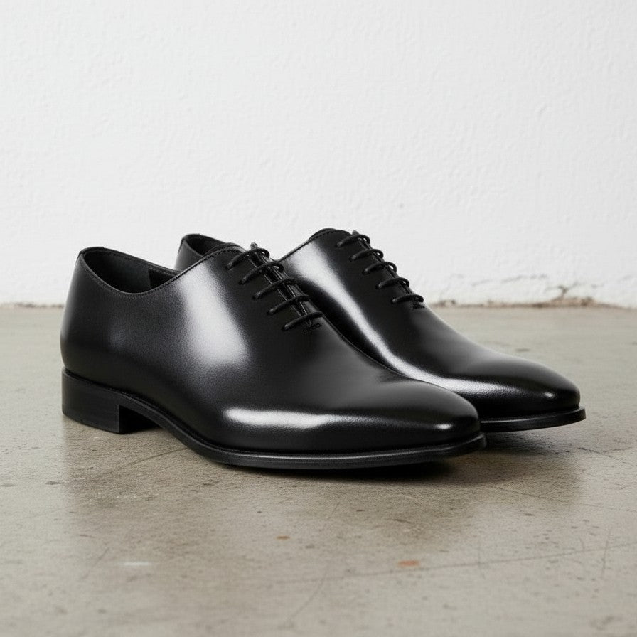 Handmade Men's Black Oxford Dress Shoes