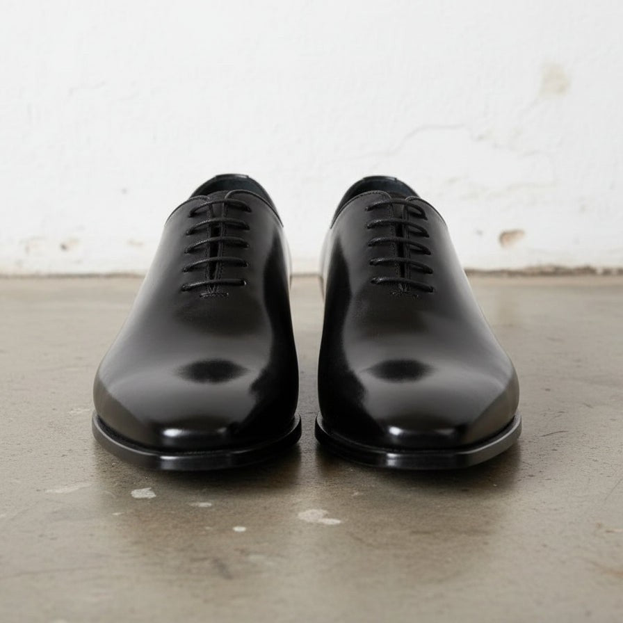 Handmade Men's Black Oxford Dress Shoes