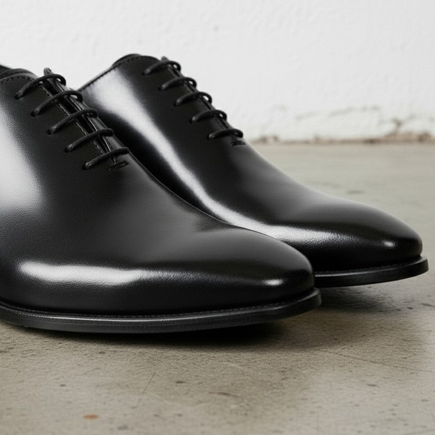 Handmade Men's Black Oxford Dress Shoes