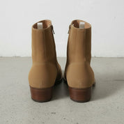 Handmade Men's Tan Color Suede Side Zipper Ankle Boots