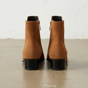 Handmade Men's Tan Suede Side Zip Ankle Boots
