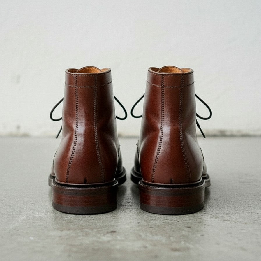 Handcrafted Men's Brown Cap Toe Ankle Boots